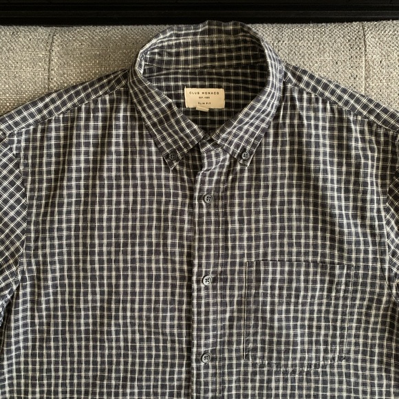 Club Monaco Micro-check Long Sleeve Shirt - Picture 3 of 6